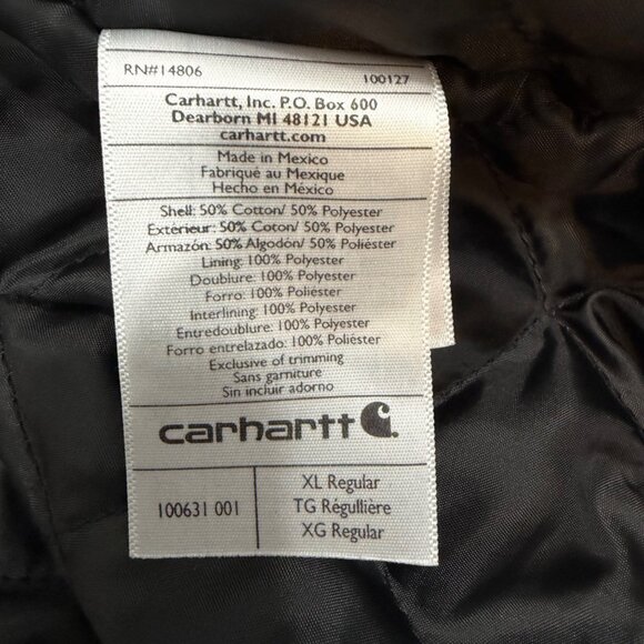 Carhartt Rain Defender 3-Season Midweight Hoodie - Black - Men's XL - Full Zip - Picture 7 of 8